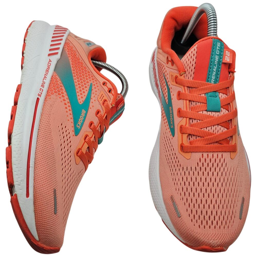 Brooks Adrenaline GTS 22 Coral Latigo Bay Womens 8.5 Medium B (UK 6.5) Shoes